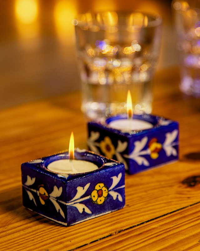 Floral Candle Holder Set Of 4